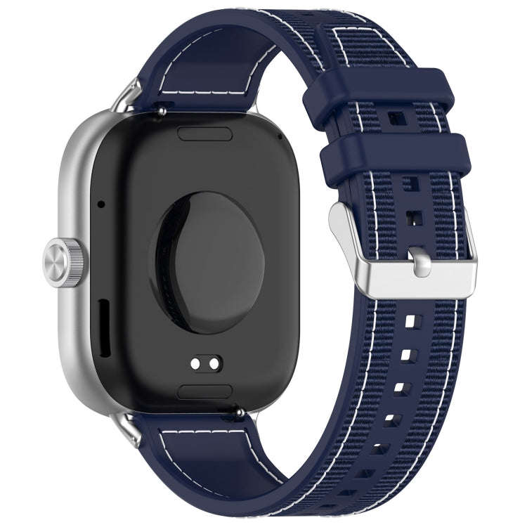 For Xiaomi Smart Band 9 Pro / 8 Pro Ordinary Buckle Hybrid Nylon Braid Silicone Watch Band(Midnig...