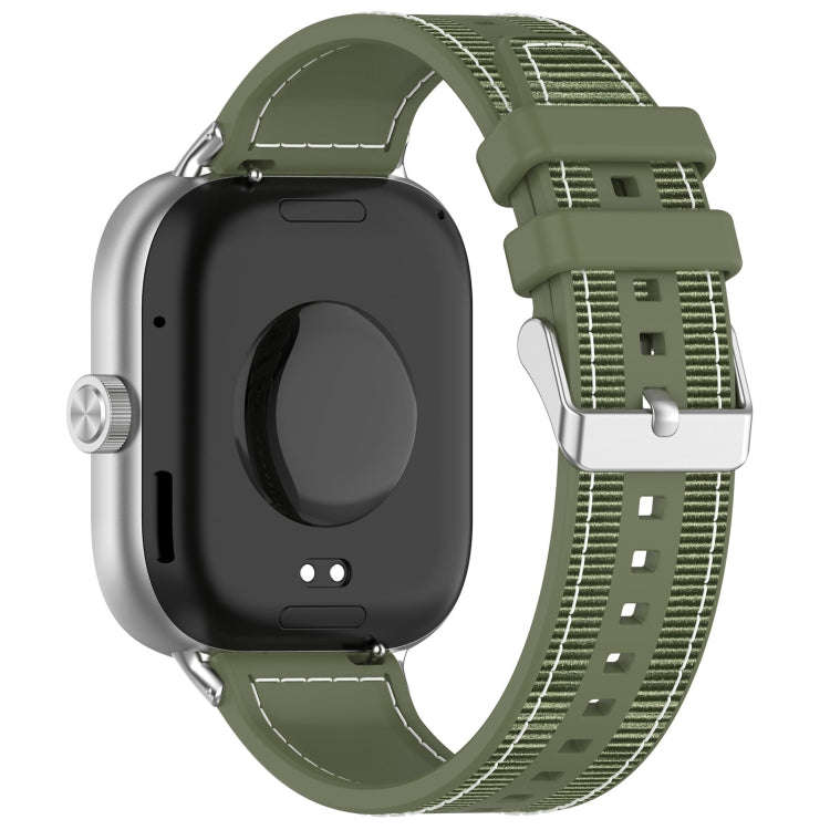 For Xiaomi Smart Band 9 Pro / 8 Pro Ordinary Buckle Hybrid Nylon Braid Silicone Watch Band(Green)