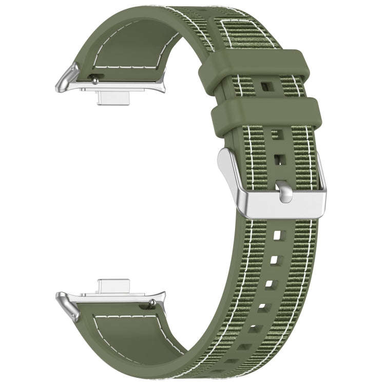 For Xiaomi Smart Band 9 Pro / 8 Pro Ordinary Buckle Hybrid Nylon Braid Silicone Watch Band(Green)