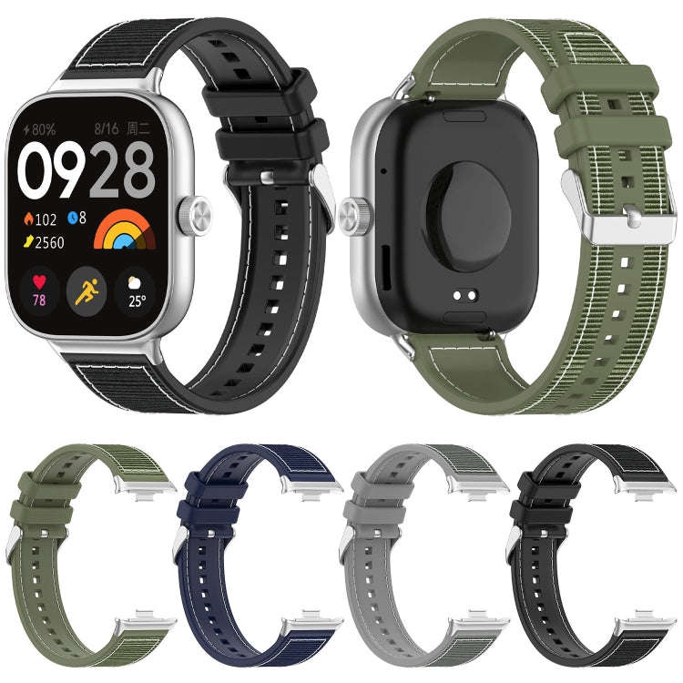 For Xiaomi Smart Band 9 Pro / 8 Pro Ordinary Buckle Hybrid Nylon Braid Silicone Watch Band(Black)