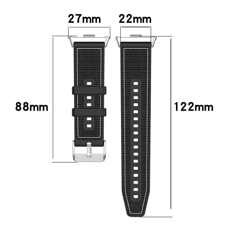 For Xiaomi Smart Band 9 Pro / 8 Pro Ordinary Buckle Hybrid Nylon Braid Silicone Watch Band(Black)