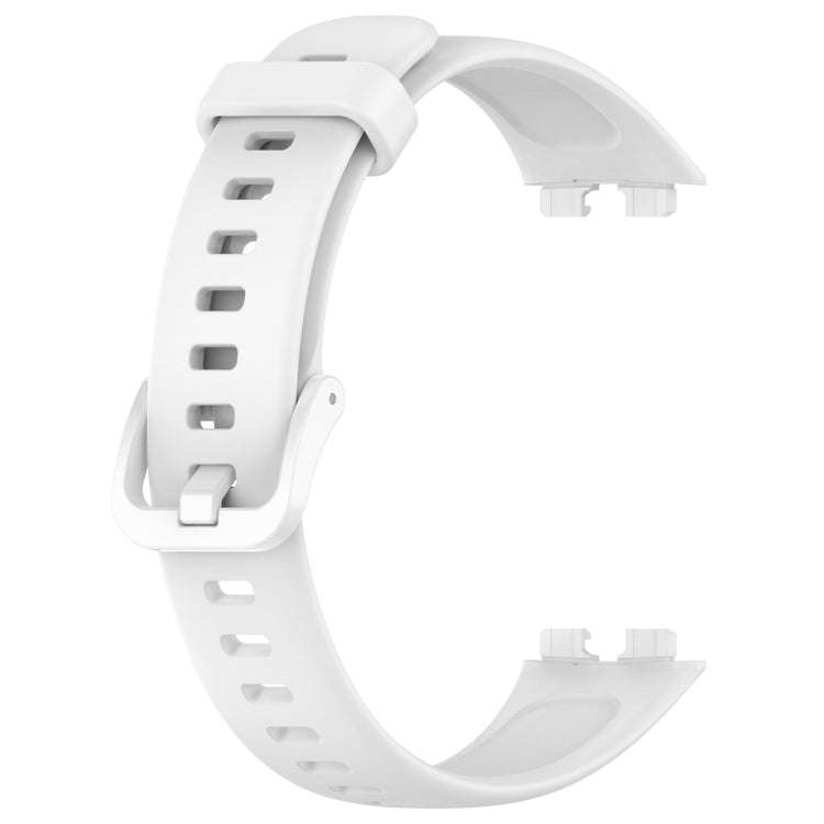 For Huawei Band 10 / 9 / 8 Solid Color Colorful Buckle Silicone Watch Band(White)