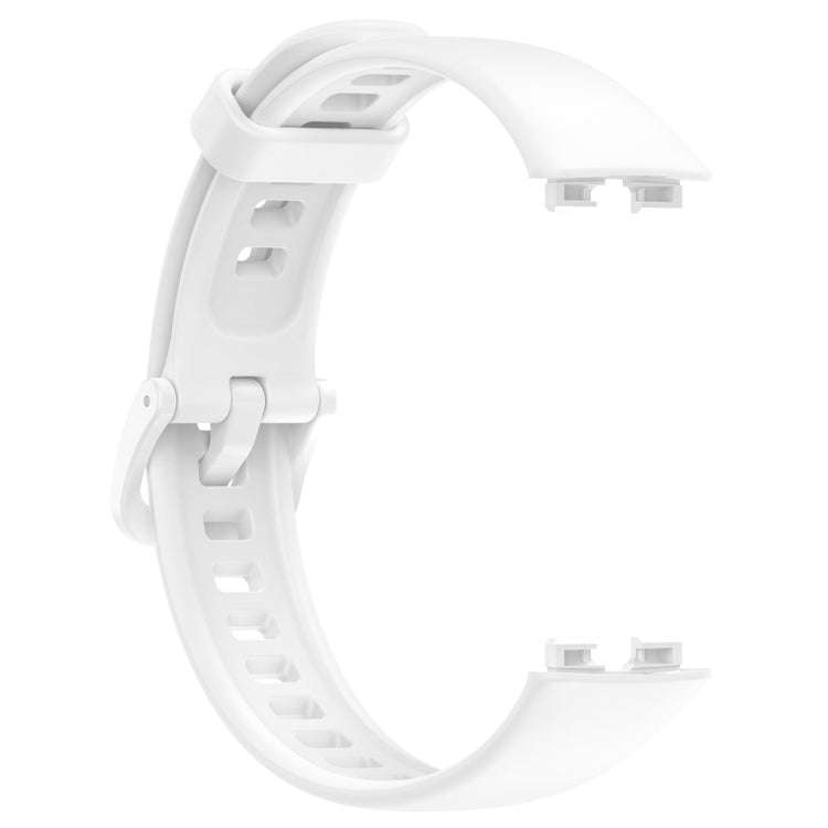 For Huawei Band 10 / 9 / 8 Solid Color Colorful Buckle Silicone Watch Band(White)