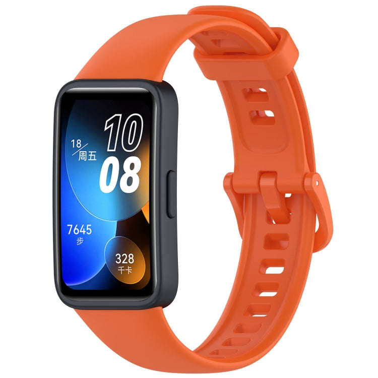 For Huawei Band 10 / 9 / 8 Solid Color Colorful Buckle Silicone Watch Band(Orange)