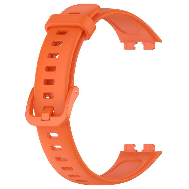 For Huawei Band 10 / 9 / 8 Solid Color Colorful Buckle Silicone Watch Band(Orange)