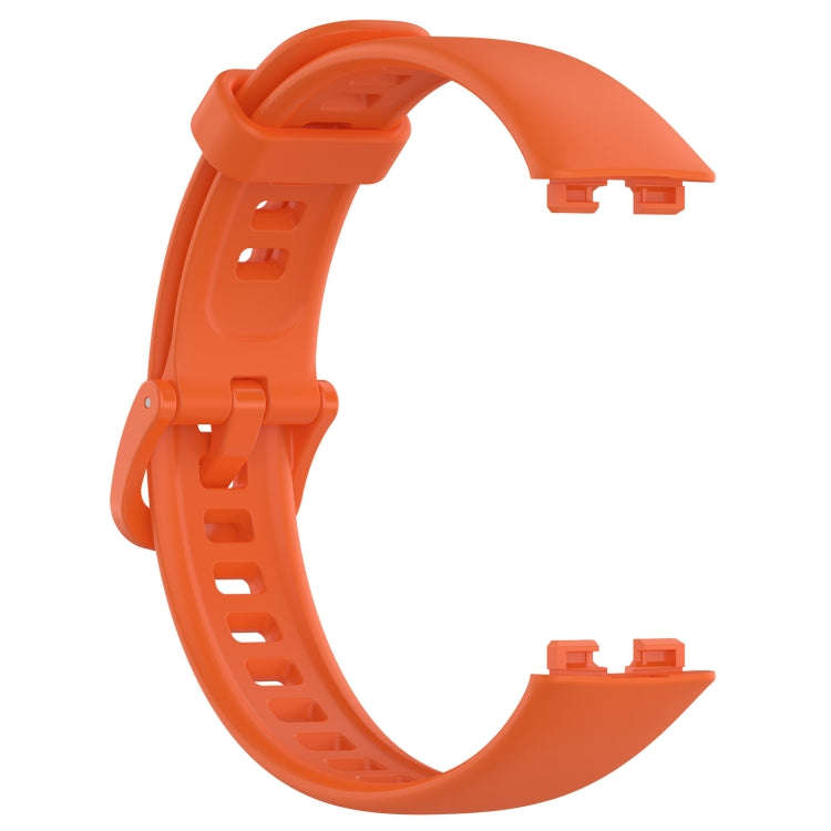 For Huawei Band 10 / 9 / 8 Solid Color Colorful Buckle Silicone Watch Band(Orange)