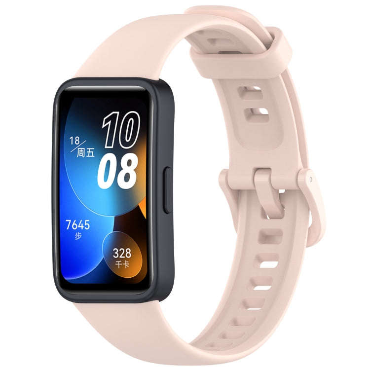 For Huawei Band 10 / 9 / 8 Solid Color Colorful Buckle Silicone Watch Band(Light Pink)