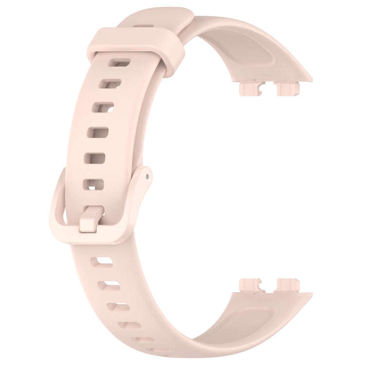 For Huawei Band 10 / 9 / 8 Solid Color Colorful Buckle Silicone Watch Band(Light Pink)
