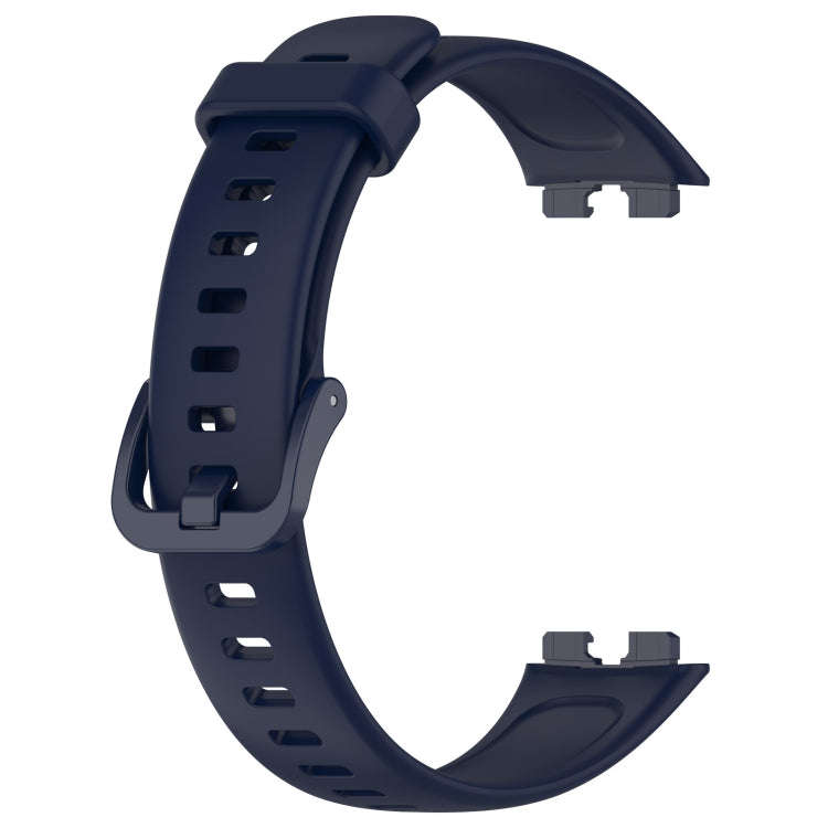 For Huawei Band 10 / 9 / 8 Solid Color Colorful Buckle Silicone Watch Band(Ink Blue)