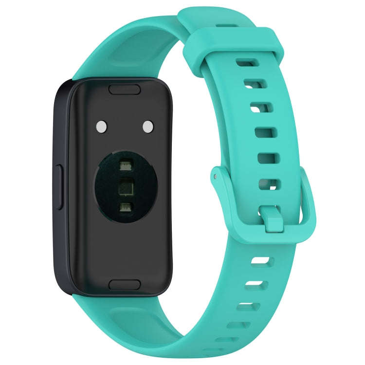 For Huawei Band 10 / 9 / 8 Solid Color Colorful Buckle Silicone Watch Band(Teal)