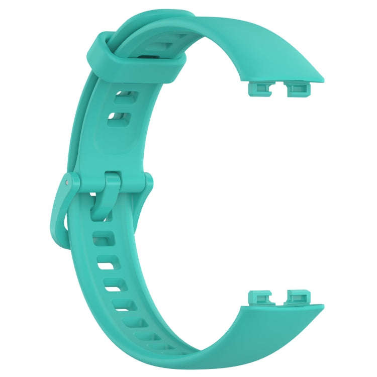 For Huawei Band 10 / 9 / 8 Solid Color Colorful Buckle Silicone Watch Band(Teal)