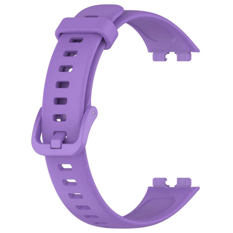 For Huawei Band 10 / 9 / 8 Solid Color Colorful Buckle Silicone Watch Band(Purple)