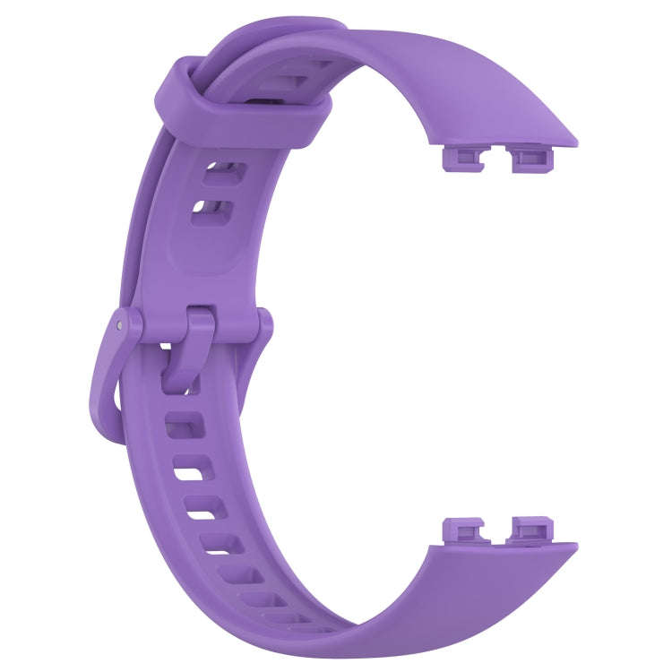 For Huawei Band 10 / 9 / 8 Solid Color Colorful Buckle Silicone Watch Band(Purple)
