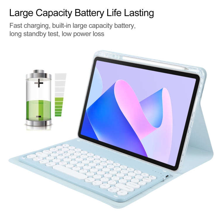 For Huawei MatePad 11 2023 / 2021 Round Button Bluetooth Keyboard Rotatable Holder Leather Case(S...