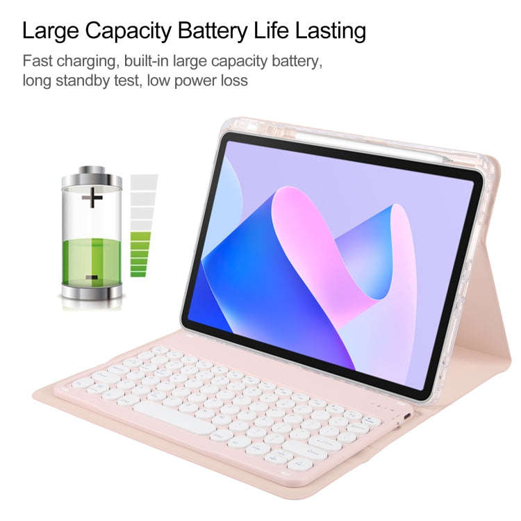 For Huawei MatePad 11 2023 / 2021 Round Button Bluetooth Keyboard Rotatable Holder Leather Case(R...