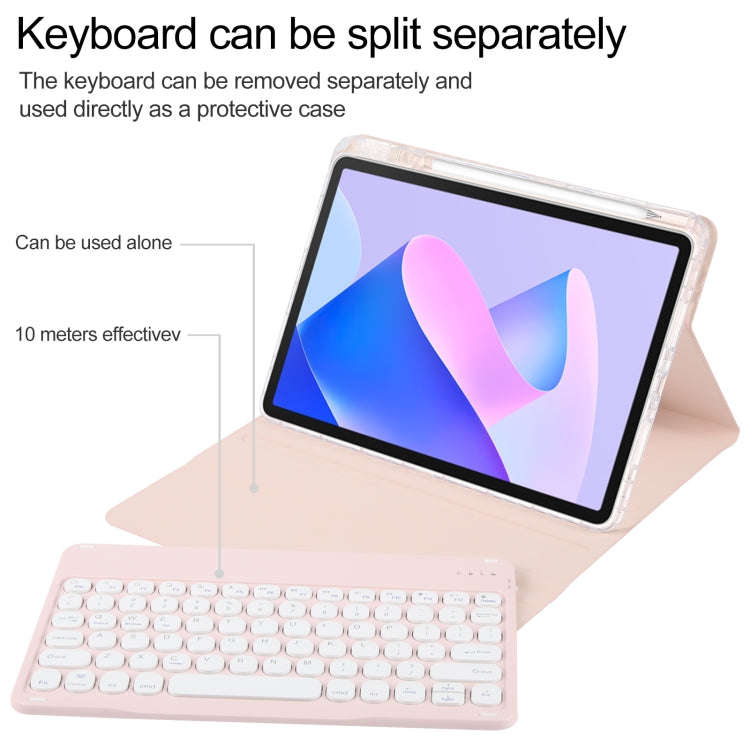 For Huawei MatePad 11 2023 / 2021 Round Button Bluetooth Keyboard Rotatable Holder Leather Case(R...