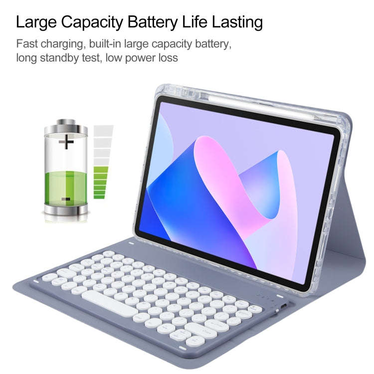 For Huawei MatePad 11 2023 / 2021 Round Button Bluetooth Keyboard Rotatable Holder Leather Case(L...