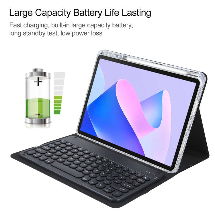 For Huawei MatePad 11 2023 / 2021 Round Button Bluetooth Keyboard Rotatable Holder Leather Case(B...
