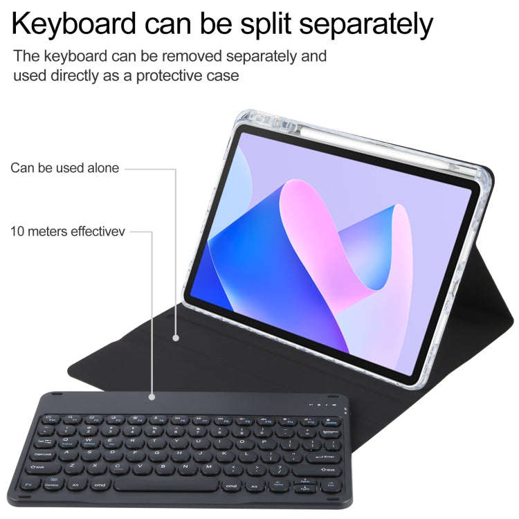 For Huawei MatePad 11 2023 / 2021 Round Button Bluetooth Keyboard Rotatable Holder Leather Case(B...