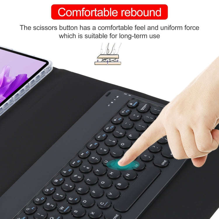 For Huawei MatePad Air 11.5 Round Button Bluetooth Keyboard Rotatable Holder Leather Case(Black)