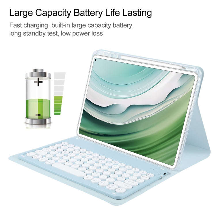 For Huawei MatePad Pro 11 2024 / 2022 Round Button Bluetooth Keyboard Rotatable Holder Leather Ca...