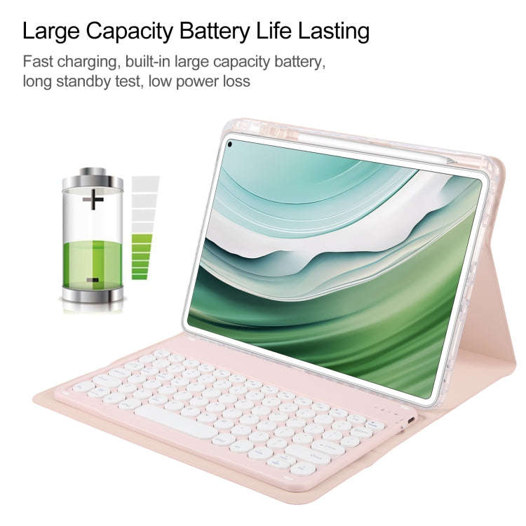 For Huawei MatePad Pro 11 2024 / 2022 Round Button Bluetooth Keyboard Rotatable Holder Leather Ca...
