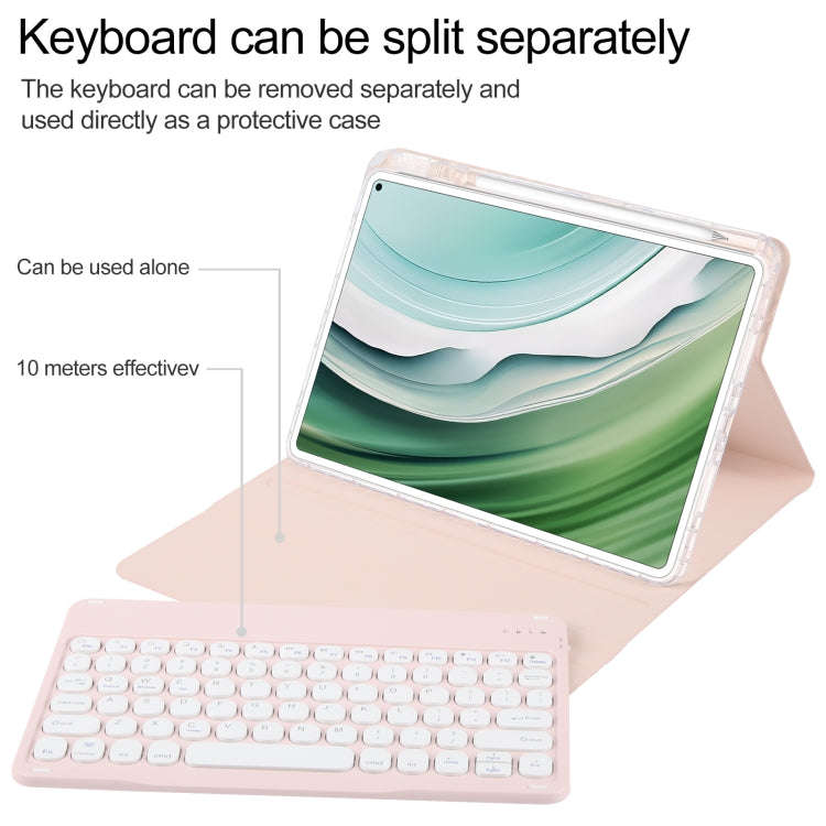 For Huawei MatePad Pro 11 2024 / 2022 Round Button Bluetooth Keyboard Rotatable Holder Leather Ca...