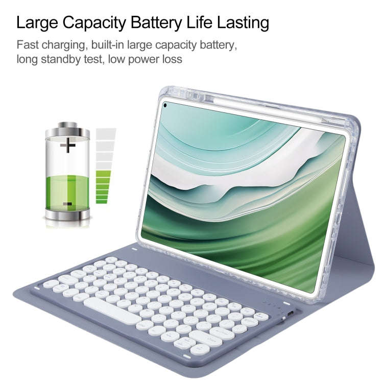 For Huawei MatePad Pro 11 2024 / 2022 Round Button Bluetooth Keyboard Rotatable Holder Leather Ca...