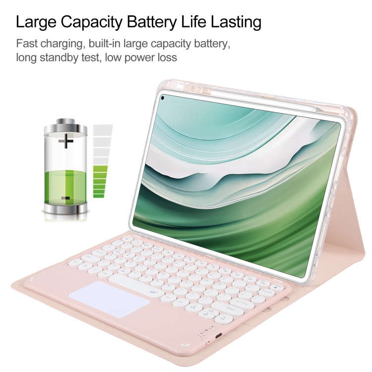 For Huawei MatePad Pro 11 2024 / 2022 Round Button Bluetooth Keyboard Rotatable Holder Leather Ca...