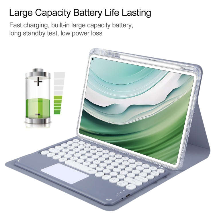 For Huawei MatePad Pro 11 2024 / 2022 Round Button Bluetooth Keyboard Rotatable Holder Leather Ca...