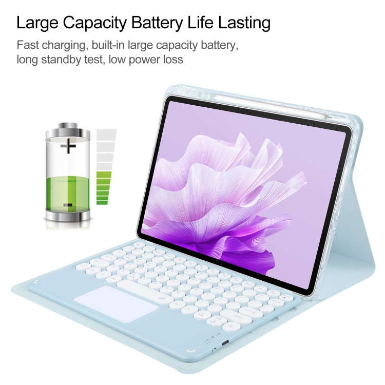 For Huawei MatePad Air 11.5 Round Button Bluetooth Keyboard Rotatable Holder Leather Case with To...