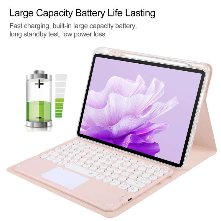 For Huawei MatePad Air 11.5 Round Button Bluetooth Keyboard Rotatable Holder Leather Case with To...