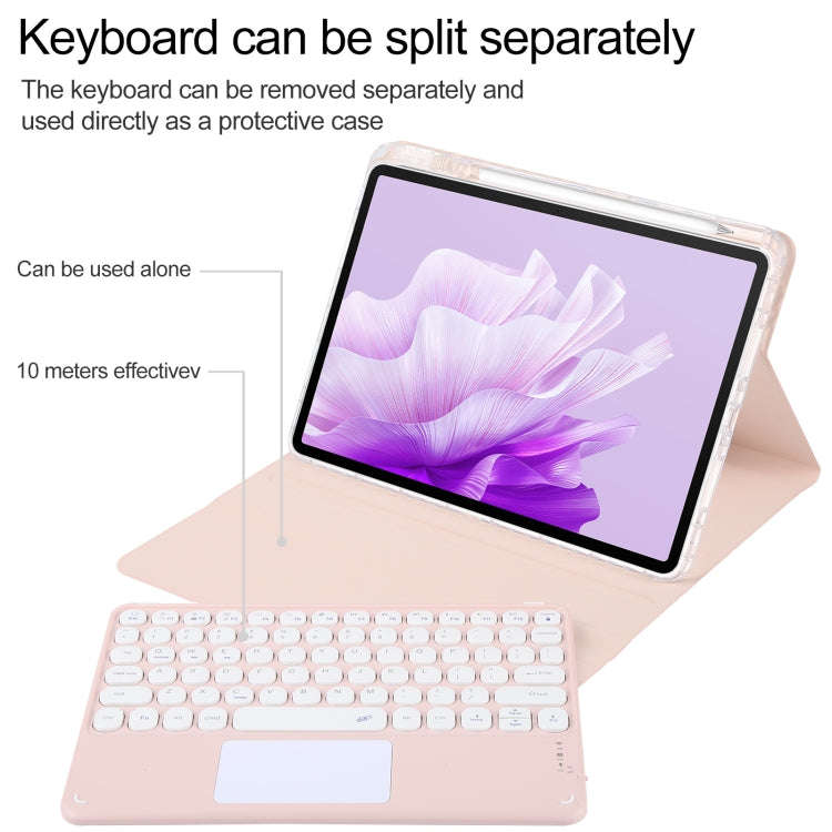 For Huawei MatePad Air 11.5 Round Button Bluetooth Keyboard Rotatable Holder Leather Case with To...