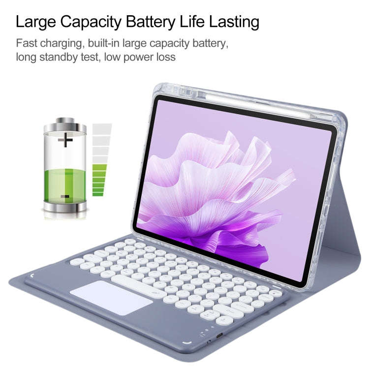For Huawei MatePad Air 11.5 Round Button Bluetooth Keyboard Rotatable Holder Leather Case with To...