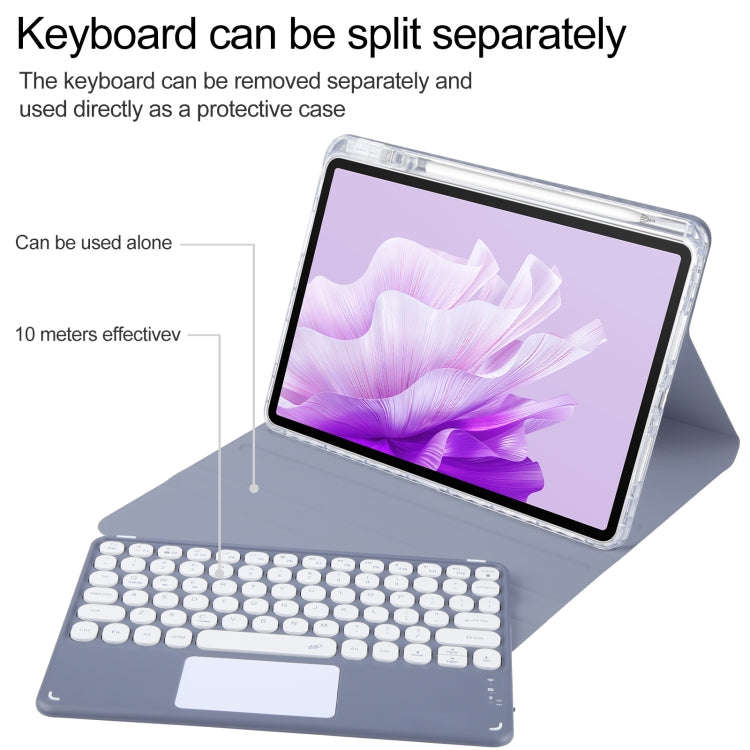 For Huawei MatePad Air 11.5 Round Button Bluetooth Keyboard Rotatable Holder Leather Case with To...