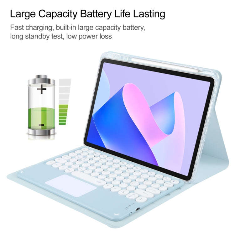 For Huawei MatePad 11 2023 / 2021 Round Button Bluetooth Keyboard Rotatable Holder Leather Case w...