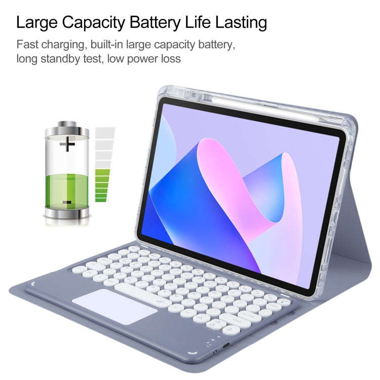 For Huawei MatePad 11 2023 / 2021 Round Button Bluetooth Keyboard Rotatable Holder Leather Case w...