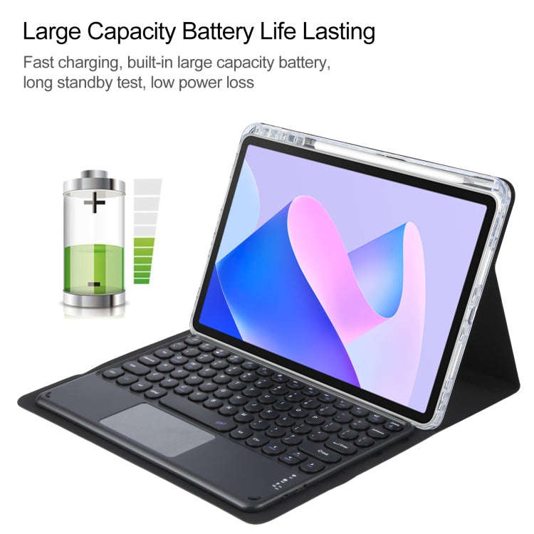 For Huawei MatePad 11 2023 / 2021 Round Button Bluetooth Keyboard Rotatable Holder Leather Case w...