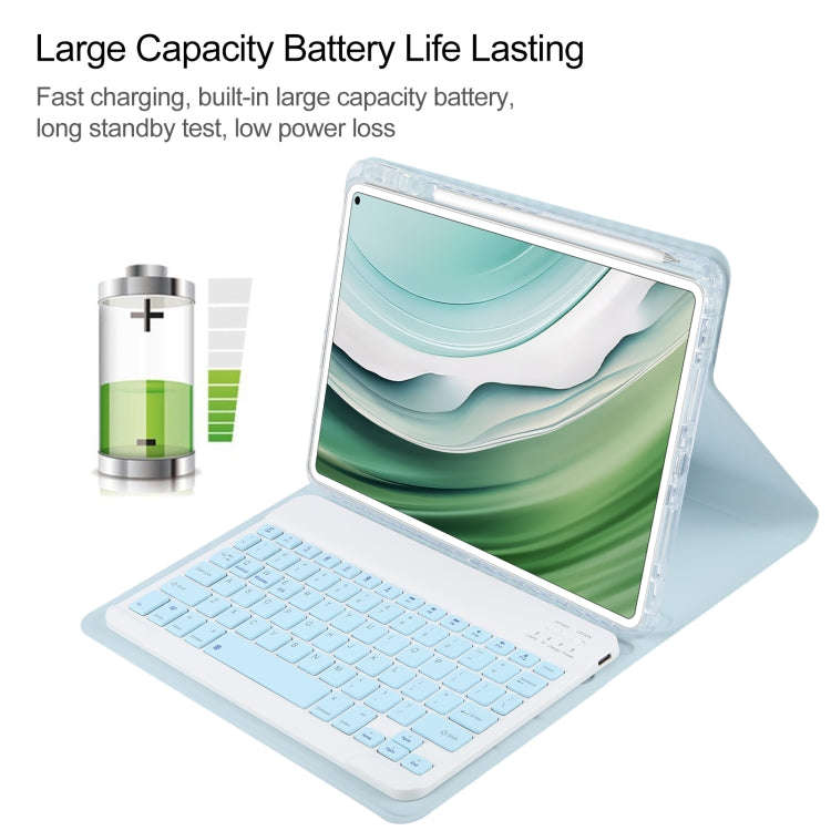 For Huawei MatePad Pro 11 2024 / 2022 Square Button Bluetooth Keyboard Rotatable Holder Leather C...