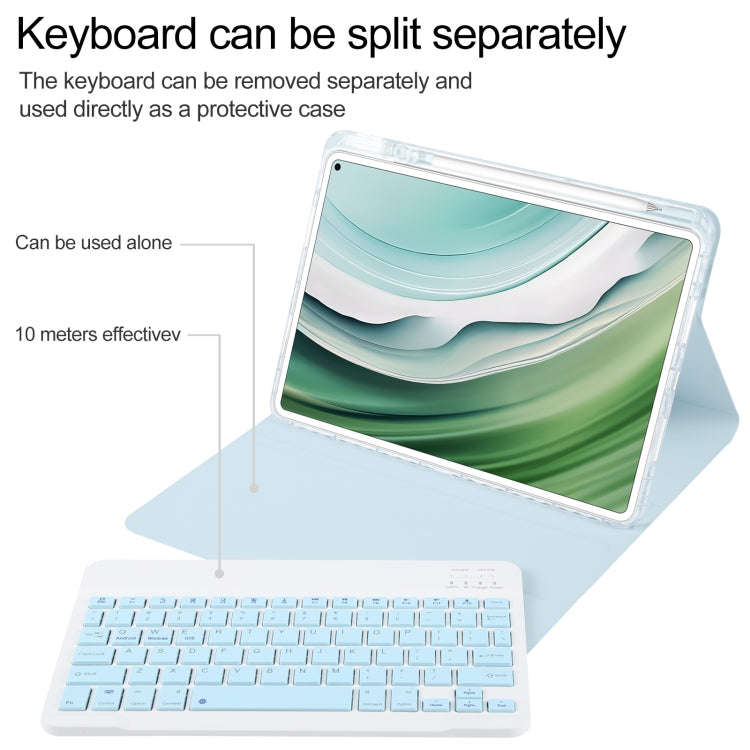 For Huawei MatePad Pro 11 2024 / 2022 Square Button Bluetooth Keyboard Rotatable Holder Leather C...