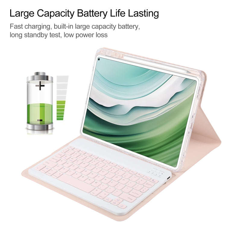 For Huawei MatePad Pro 11 2024 / 2022 Square Button Bluetooth Keyboard Rotatable Holder Leather C...