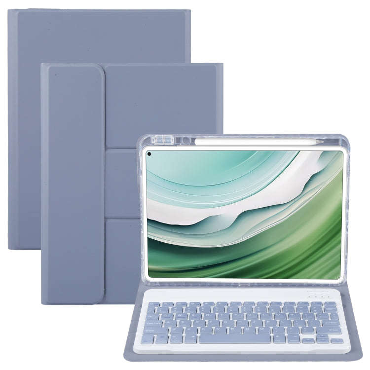 For Huawei MatePad Pro 11 2024 / 2022 Square Button Bluetooth Keyboard Rotatable Holder Leather C...