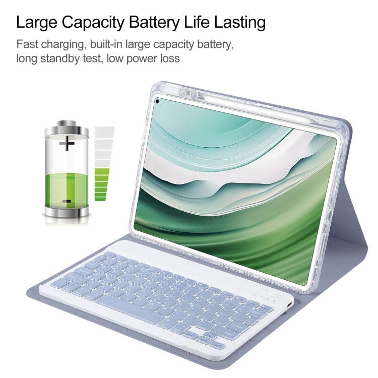 For Huawei MatePad Pro 11 2024 / 2022 Square Button Bluetooth Keyboard Rotatable Holder Leather C...