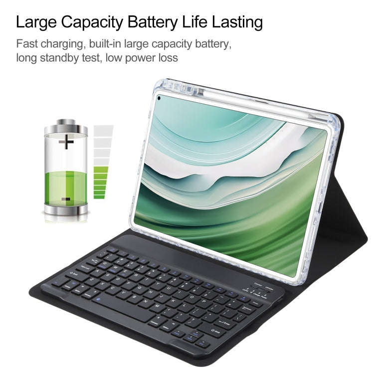 For Huawei MatePad Pro 11 2024 / 2022 Square Button Bluetooth Keyboard Rotatable Holder Leather C...