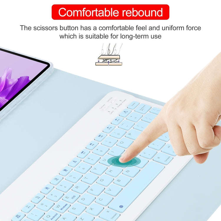 For Huawei MatePad Air 11.5 Square Button Bluetooth Keyboard Rotatable Holder Leather Case(Sky Blue)