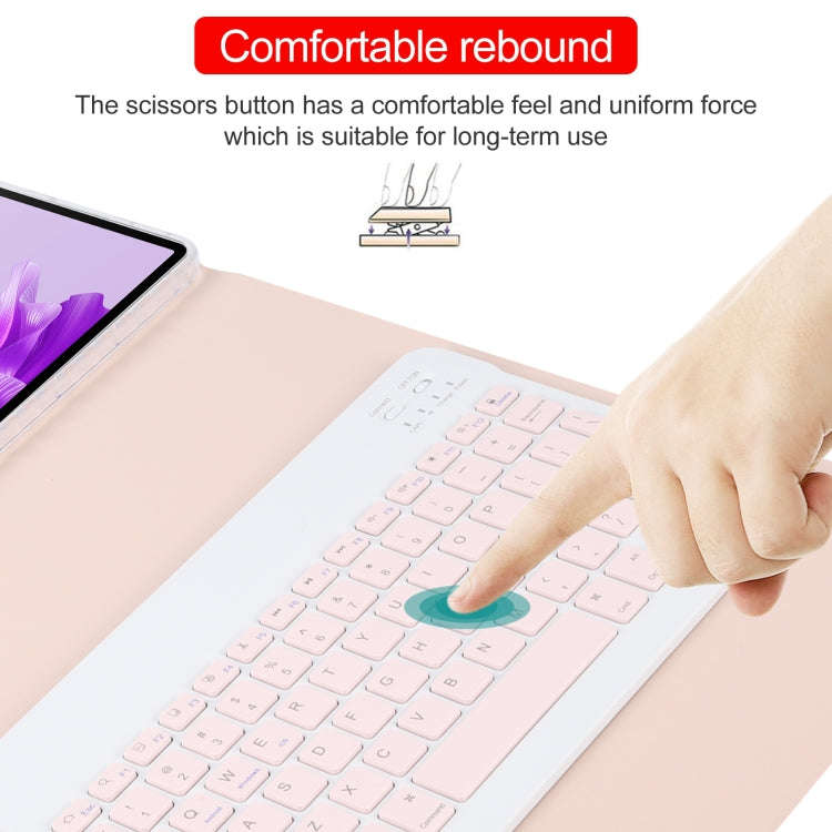 For Huawei MatePad Air 11.5 Square Button Bluetooth Keyboard Rotatable Holder Leather Case(Rose G...