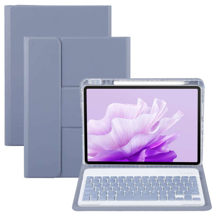 For Huawei MatePad Air 11.5 Square Button Bluetooth Keyboard Rotatable Holder Leather Case(Lavend...
