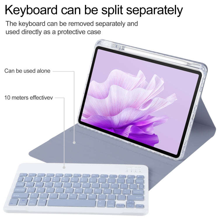 For Huawei MatePad Air 11.5 Square Button Bluetooth Keyboard Rotatable Holder Leather Case(Lavend...