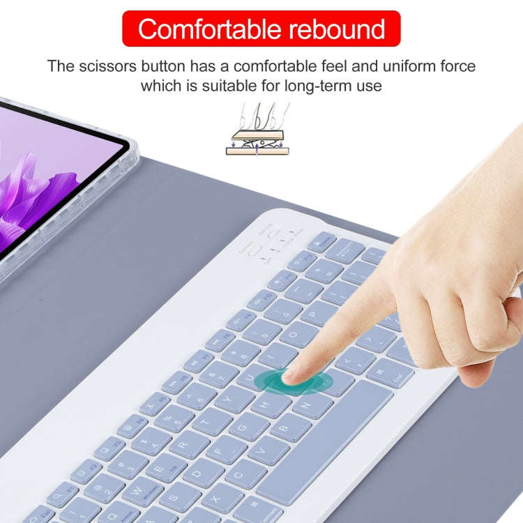 For Huawei MatePad Air 11.5 Square Button Bluetooth Keyboard Rotatable Holder Leather Case(Lavend...