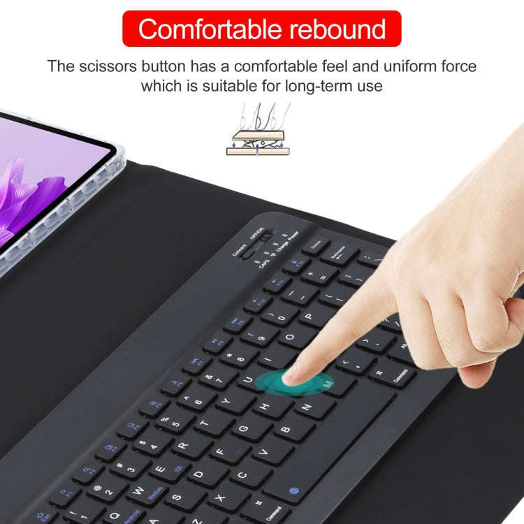 For Huawei MatePad Air 11.5 Square Button Bluetooth Keyboard Rotatable Holder Leather Case(Black)